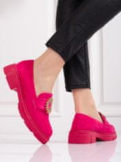 Amiatex Designové polobotky dámské růžové na plochém podpatku + Ponožky Gatta Calzino Strech, odstíny růžové, 38