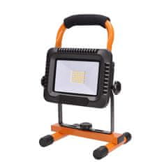Solight LED reflektor 20W, přenosný, nabíjecí, 1600lm, oranžovo-černý, WM-20W-DE