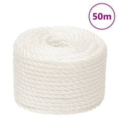 Greatstore Pracovní lano bílá 10 mm 50 m polypropylen
