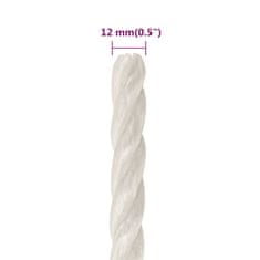 Greatstore Pracovní lano bílá 12 mm 250 m polypropylen