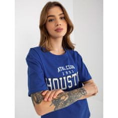 Ex moda Dámské tričko s potiskem ve volném střihu DAMY kobaltově modré EM-TS-527-1.26X_393803 Univerzální
