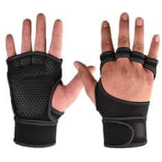 Northix Tréninkové rukavice s podporou zápěstí - černá - L 