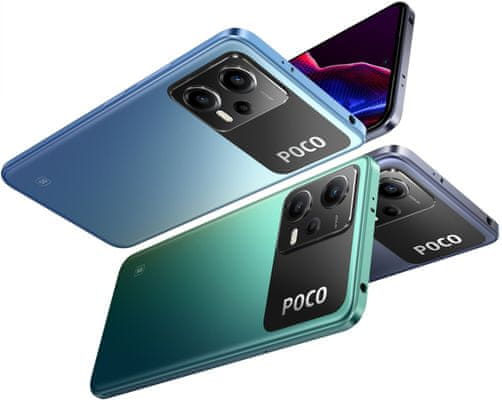 Xiaomi POCO X5 5G, výkonný telefón, Qualcomm Snapdragon 695 5G najrýchlejšie pripojenie najrýchlejší internet NFC obnovovacia frekvencia veľký displej 120 Hz displej Gorilla Glass 3 3-násobný fotoaparát ultraširokouhlý, makro, vysoké rozlíšenie, FullHD+ čítačka odtlačku prstov odomykanie pomocou tváre slot na pamäťovú kartu 5000 mah 33 W rýchlonabíjanie výkonný telefón rýchla sieť