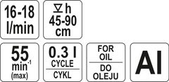 YATO Čerpadlo ruční na olej 16-18l/min