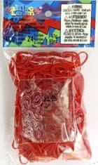 Rainbow Loom Original-gumičky-600ks- průhledné červené