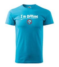 lavandes.cz Pánské tričko I´m Offline, tyrkysová, 3XL