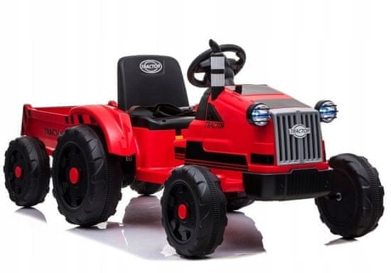 Lean-toys Bateriový traktor s přívěsem CH9959 červený