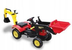 Lean-toys Velký traktor Branson s červeným buldozerem a lopatou