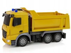 Lean-toys Stavební vozidlo sklápěč 2,4GR / C žlutá 1:12