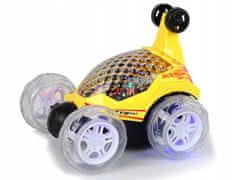Lean-toys Autíčko dálkově ovládané žluté otočné LED diody