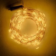 DecoLED DecoLED LED světelný řetěz - hvězdičky, 12 x 1,5 m, teple bílá, 180 diod
