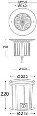 Light Impressions Light Impressions Deko-Light zemní svítidlo COB 25 světle WW 220-240V AC/50-60Hz 29,10 W 3000 K 1650 lm 190 mm stříbrná 730421