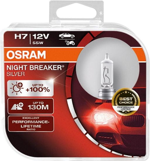 Osram OSRAM H7 64210NBS-HCB NIGHT BREAKER SILVER plus 100procent 55W