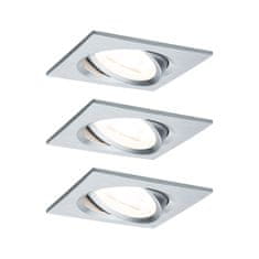 Paulmann PAULMANN Vestavné svítidlo LED Nova hranaté 3x6,5W GU10 hliník broušený výklopné 3-krokové-stmívatelné 934.74 P 93474 93474