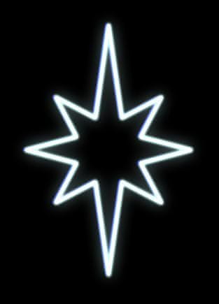DecoLED DecoLED LED světelný motiv hvězda, ledově bílá, 80x50cm EFD09S1