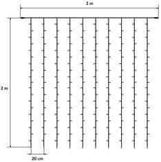 DecoLED DecoLED LED světelná záclona HOBBY LINE, 2x2m, ledově bílá, 200 diod LWC22