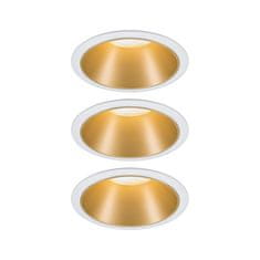 Paulmann PAULMANN Vestavné svítidlo LED Cole 3x6,5W bílá/zlatá mat 3-krokové-stmívatelné 2700K teplá bílá 934.06 93406