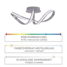 PAUL NEUHAUS LEUCHTEN DIRECT LED stropní svítidlo, Smart Home, RGB plus W, barva ocel RGB plus 3000-5000K MEDION LD 18431-55