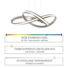 PAUL NEUHAUS LEUCHTEN DIRECT LED závěsné svítidlo, Smart Home, RGB plus W, ocel RGB plus 3000-5000K MEDION LD 18432-55