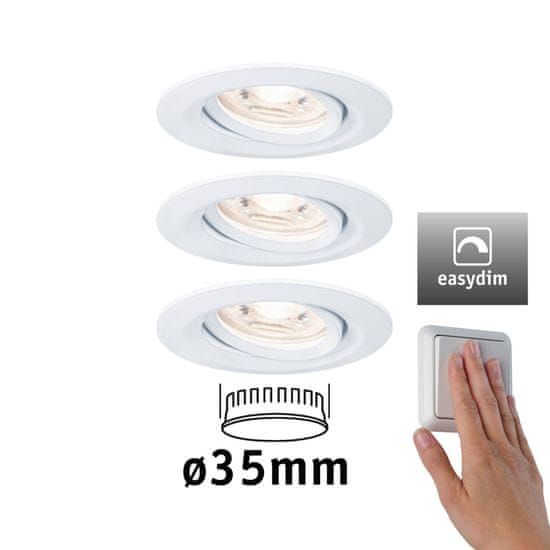 Paulmann PAULMANN LED vestavné svítidlo Nova mini Plus EasyDim výklopné 3x4,2W 2700K bílá mat 230V 929.71 92971