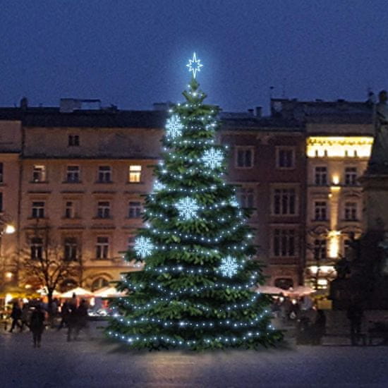 DecoLED LED světelná sada na stromy vysoké 9-11m, ledová bílá s dekory 8EFD08