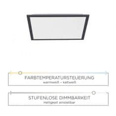 PAUL NEUHAUS LEUCHTEN DIREKT is JUST LIGHT LED panel svítidlo hranaté v černé s nastavitelou barvou světla a funkcí stmívání 2700-5000K