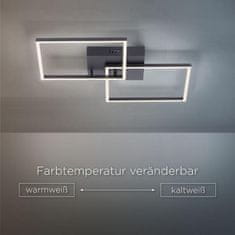 PAUL NEUHAUS LEUCHTEN DIREKT is JUST LIGHT LED stropní svítidlo v černé barvě s nastavitelnou teplotou barvy a dálkovým ovladačem 2700-5000K