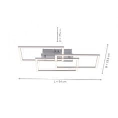 PAUL NEUHAUS LEUCHTEN DIREKT is JUST LIGHT LED stropní svítidlo v barvě oceli s funkcí stmívání v moderním designu SimplyDim 2700K