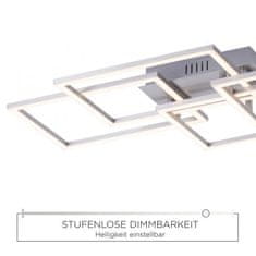 PAUL NEUHAUS LEUCHTEN DIREKT is JUST LIGHT LED stropní svítidlo v barvě oceli v moderním designu a funkcí stmívání SimplyDim 2700K