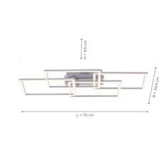 PAUL NEUHAUS LEUCHTEN DIREKT is JUST LIGHT LED stropní svítidlo v barvě oceli v moderním designu a funkcí stmívání SimplyDim 2700K