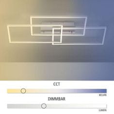 PAUL NEUHAUS LEUCHTEN DIREKT is JUST LIGHT LED stropní svítidlo v barvě oceli v moderním designu a nastavitelou barvou světla 2700-5000K