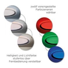 PAUL NEUHAUS LEUCHTEN DIREKT is JUST LIGHT LED stropní svítidlo kruhové černé s funkcí změny barev Smart Home MEDION RGB plus 3000-5000K