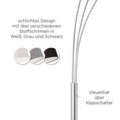 PAUL NEUHAUS LEUCHTEN DIREKT is JUST LIGHT Stojací svítidlo v barvě oceli s tříbarevným látkovým stínítkem v moderním designu