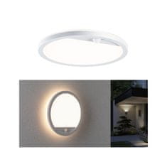 Paulmann PAULMANN LED venkovní panel Lamina vč. pohybové čidlo IP44 kruhové 280mm 3000K 14,5W 230V bílá umělá hmota 94662