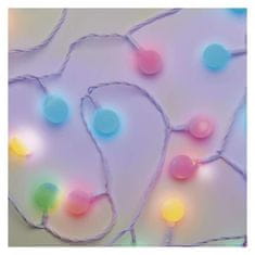 Emos EMOS LED světelný cherry řetěz – kuličky 2,5 cm, 4 m, venkovní i vnitřní, multicolor, časovač D5AM01