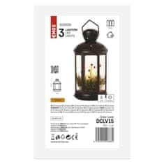 Emos EMOS LED dekorace - vánoční lucerna se svíčkami černá, 35,5 cm, 3x C, vnitřní, vintage DCLV15