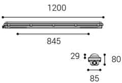 LED2 LED2 1220541D DUSTER II 120 DIM 20-35 4000K PROFI Grey / Frosted