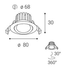 LED2 LED2 2231633 MAX 2, B 8 3000K ZÁPUSTNÉ ČERNÉ