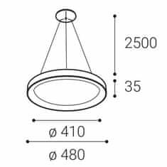 LED2 LED2 3271851DT BELLA SLIM 48 P-Z, W DIM 38W 2CCT 3000K/4000K závěsné bílé