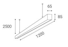 LED2 LED2 3312443D LINO LASER 120 P/N-Z, B DIM 32 4000K ZÁVĚSNÉ ČERNÉ