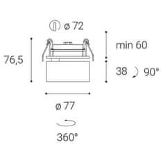 LED2 LED2 21507315DT KLIP, WC DIM 11W 3000K zápustné chrom/bílé