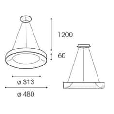 LED2 LED2 3270353DT BELLA 48 P-Z, B DIM 40W 2CCT 3000K/4000K závěsné černé