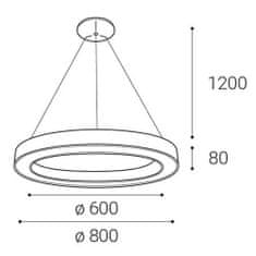 LED2 LED2 3270853DT SATURN 80 P-Z, B DIM 80W 2CCT 3000K/4000K závěsné černé