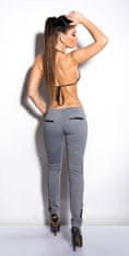 Amiatex Dámské jeans 77027, šedá, XS