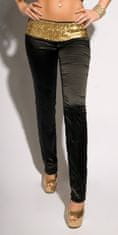 Amiatex Dámské jeans 77779, černo-zlatá, 40