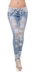 Amiatex Dámské jeans 77941, bílá, 36