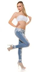 Amiatex Dámské jeans 77941, bílá, 36