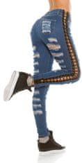 Amiatex Dámské jeans 77945 + Ponožky Gatta Calzino Strech, džínová, 38