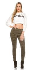 Amiatex Dámské jeans 77947, khaki, 36