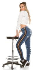 Amiatex Dámské jeans 77945 + Ponožky Gatta Calzino Strech, džínová, 38